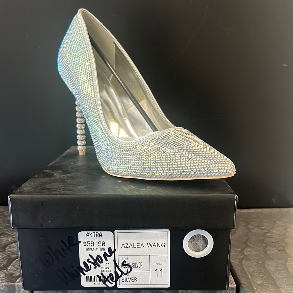 Silver Rhinestone Heels
